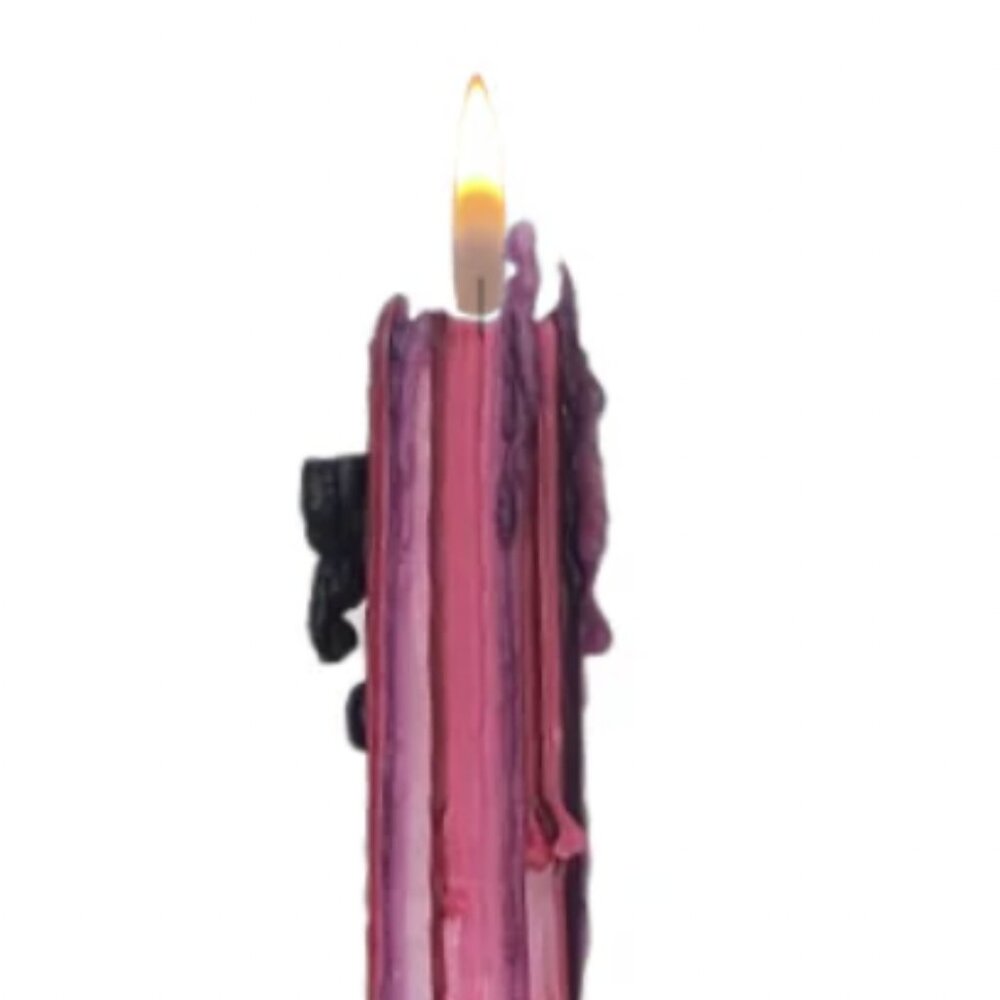 PURPLE HAZE DRIP TAPER CANDLES (Set of 2) - Picture 2 of 4